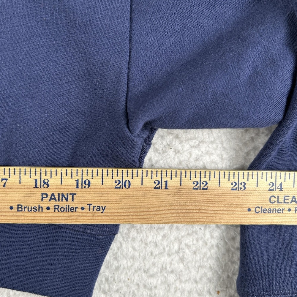 PINK Victoria's Secret Hoodie‎ Womens Medium Blue Cropped Fleece Logo Sweatshirt - Picture 7 of 9